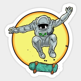 Skateboarding Astronaut Sticker